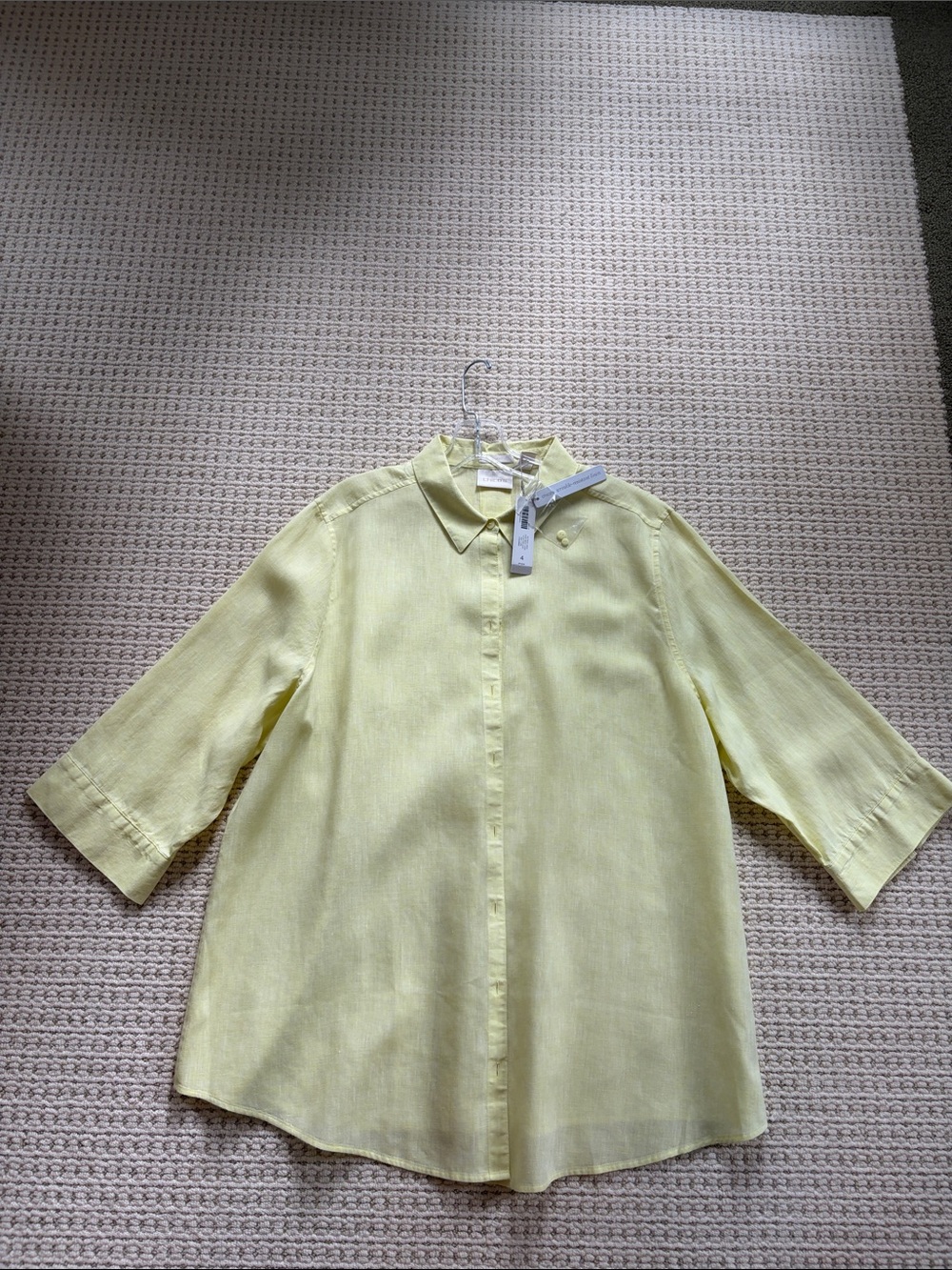 Chicos Light Yellow Button-Up Shirt